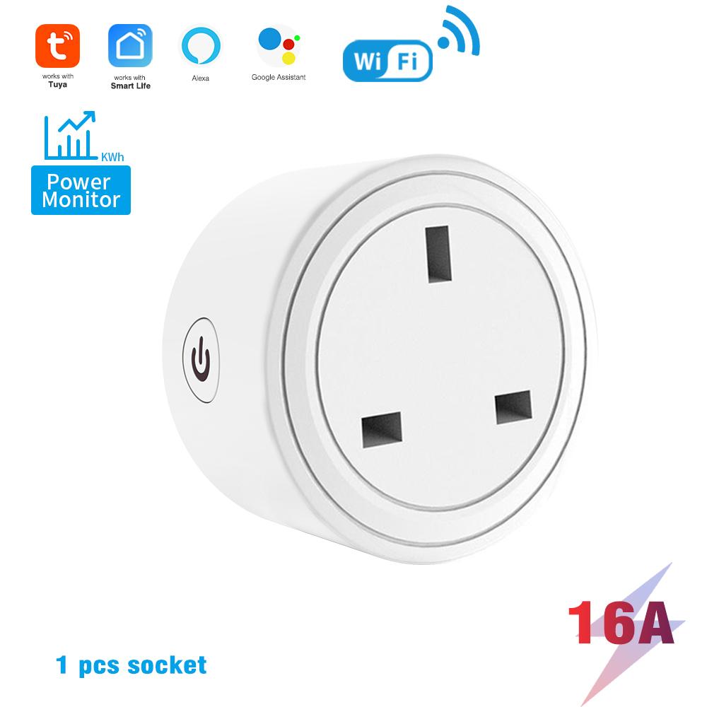 Sixwgh Tuya Smart Socket Wifi 16a/20a EU US UK Au Stecker mit Überwachungs-Timing-Funktion Smart Home Elektronische Steckdose Alexa