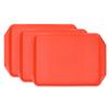 3PCS Colorful Food Tray Rectangle Thickened Binaural Plastic Tray Heat Resistance Stackable Cafeteria Trays for Hotel