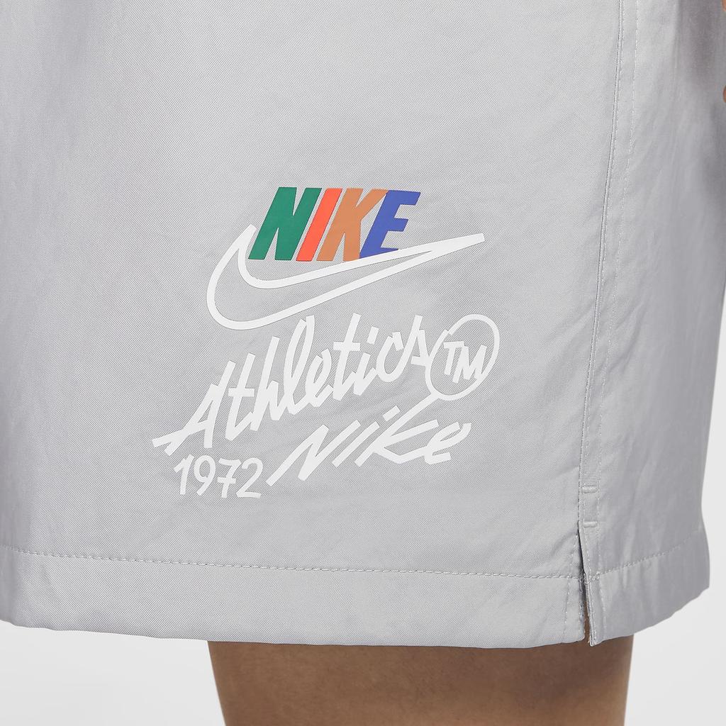Nike Logo Print Drawstring Mid-Rise Sports Casual Shorts Women Shorts Gray FZ0771-077