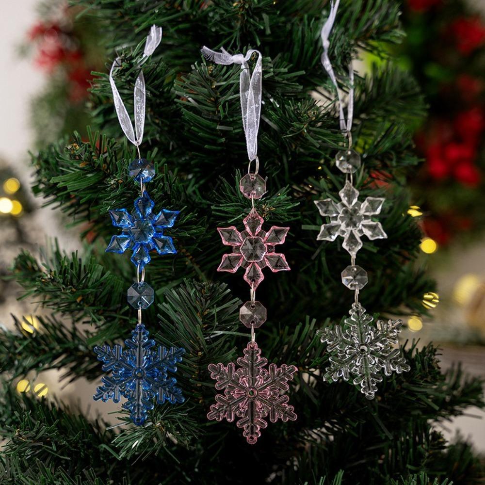 

Creative Christmas Tree Ornament Snowflake Christmas Decorations New Christmas Gifts Pendant рожевий