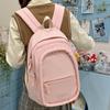 Solid Color Small Backpack Retro Student Schoolbag
