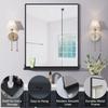 ANYHI Wall Hanging Mirror 51x62 Cm Rectangular Mirror with Tray Washroom Mirror Wall Hanging Bathroom Mirror Wall Hanging Stylish