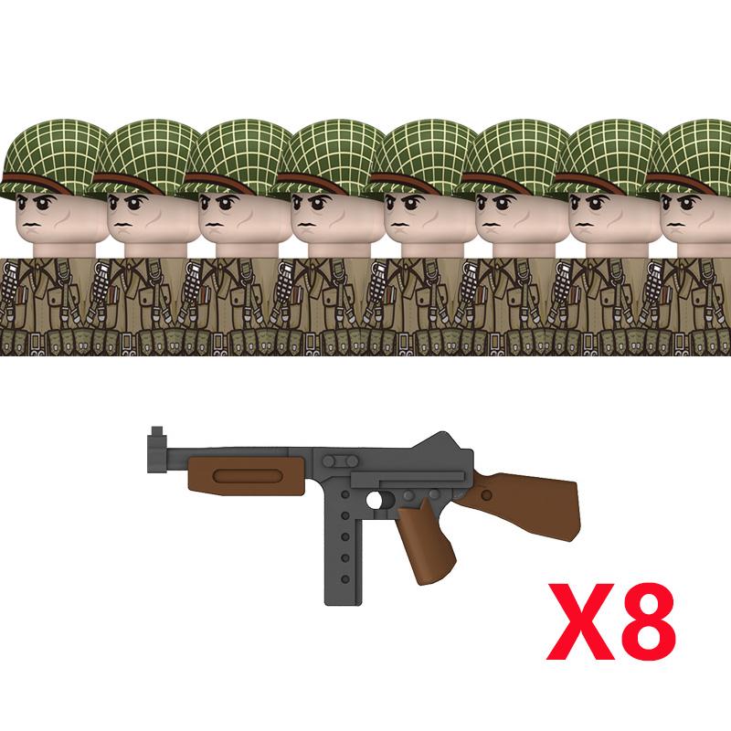WW2 US 101st Airborne Division Military Soldeirs Building Blocks Air Force Army Infantry Bazuca Weapons Accessories Bricks Toys