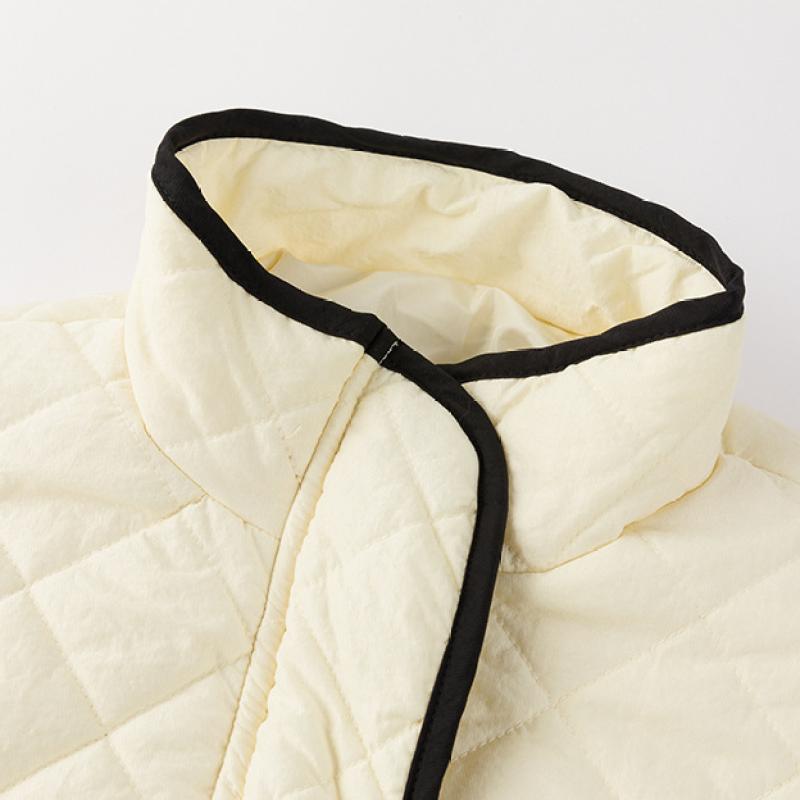 Parkas in Kontrastfarbe für Damen, Herbst/Winter, neue modische Daunenjacke mit Reißverschluss und übergroßen Mänteln, lässige Langarmjacken