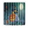 Halloween Shower Curtain Floor Mat Combination Four-Piece Set Bathroom Toilet Carpet Door Mat