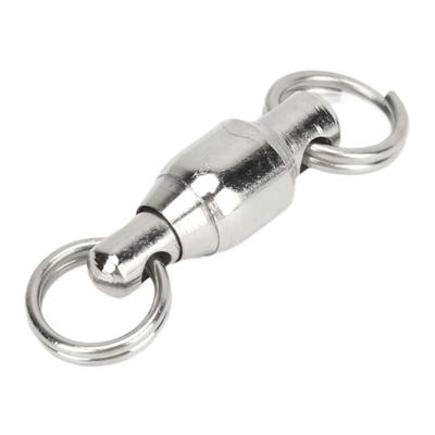 50PCS Stainless Steel Ball Bearing Swivels High Strength 1#-4# Fishing Swivels with Split Rings Barrel Swivels Saltwater Fishing