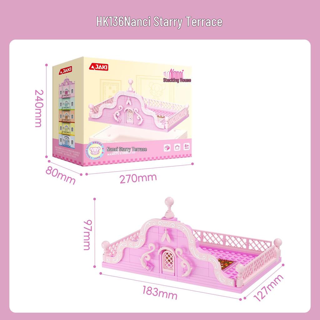 Jiaqi Blocks: Princess Nanci Bedroom & Music Room Set - Stackable House Street Scene Ornaments for Girls
