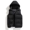 Hooded Vest Men Casual Waistcoat Sleeveless Padded Jacket Couples Detachable Hat  Zipper Pockets Down Jackets Men Outwear