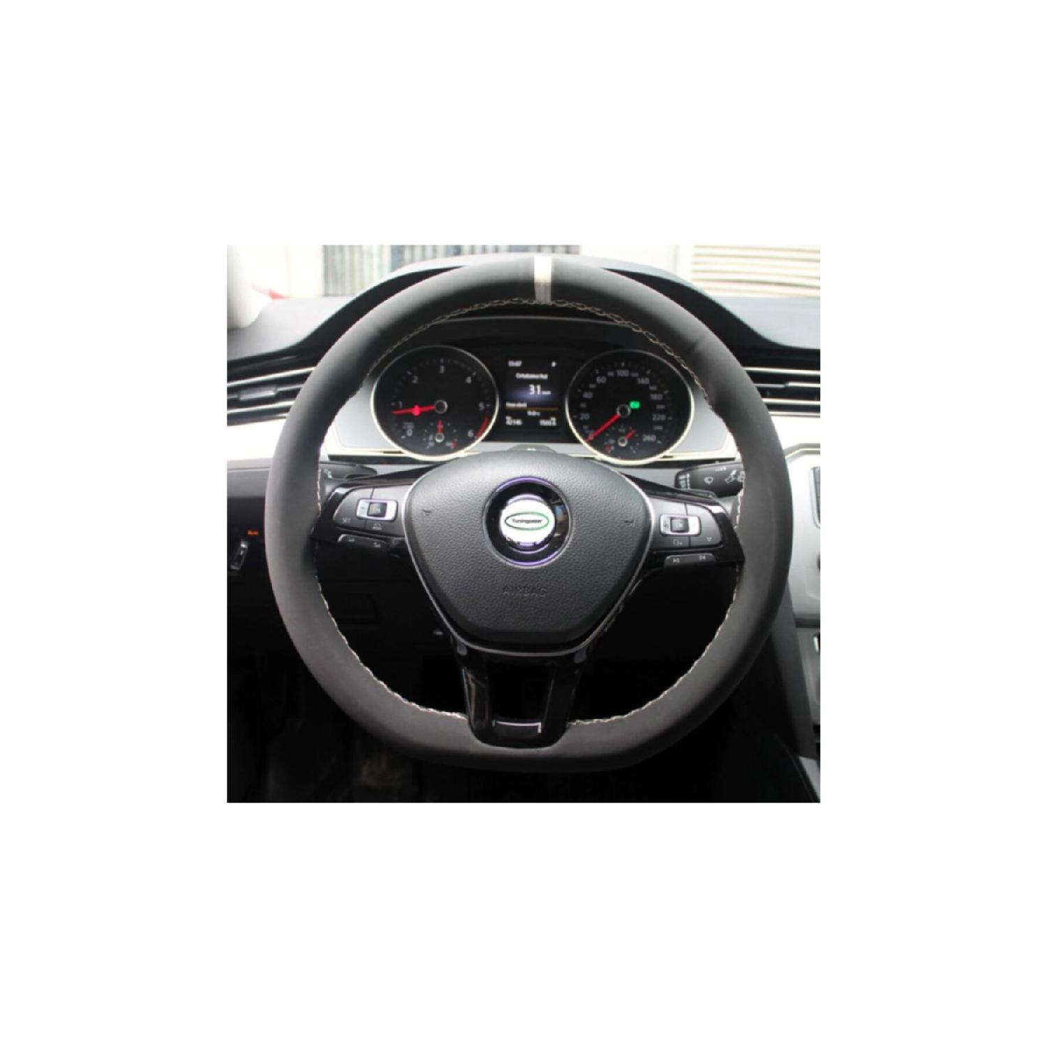 

Car Steering Wheel Cover Alcantara Model Alcantra Gray Stitched