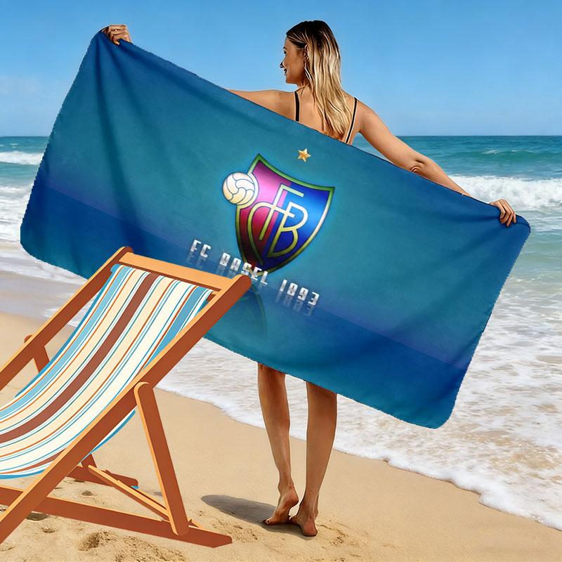 FC Basel Aufdruck Strandtuch, Großes Weiches Schnelltrocknendes Handtuch für Strand Camping Schwimmen