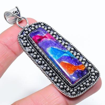 Natürlicher Dicorich Glas Edelstein 925 Sterling Silber Geschenk Anhänger 2,96" R1r30