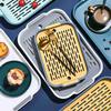 Double Layer Food Drain Tray Drinks Dishes Utensil Cups Drying Plate Plastic Drip Holder for Home Kitchen