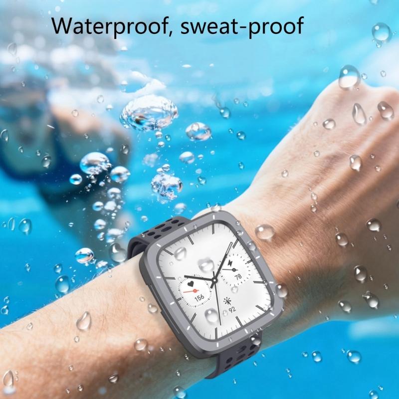Watch Cover Full Coverage Shell for Active 2 Square/2s Scratchproof Metal Bumper Frame Case Housing Easy Installation
