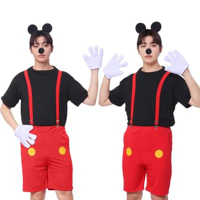 Moerstar Halloween Full Body Black Mouse Costume with Mouse Cute for and Stage Performances Kids' Costume, Ears, Christmas, Parties, (6-Piece Set)