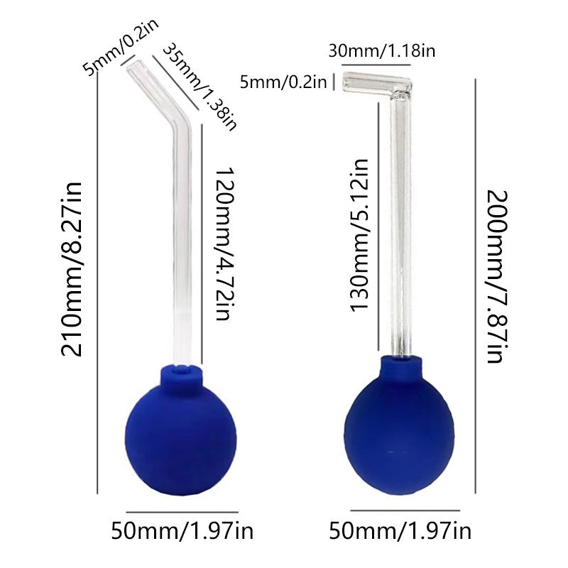 Tonsil Stone Cleaning Kit with 15°+90° Curved Glass Tube and Manual Suction Ball Easily Removes Stubborn Stones