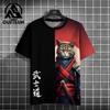 Japanese Anime Samurai Cat T-Shirt For Men 3d Animal Print Short Sleeve Tops Tees Casual T-Shirt Oversized Shirt  Men Kids Clothing