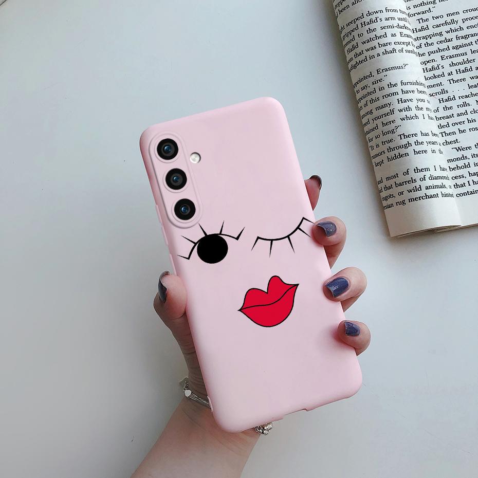 For Samsung Galaxy S23 FE 5G Matte Phone Case Cute Cat Cartoon Soft Silicone Back Cover For Samsung S23 FE S23FE S 23 FE 5G Case