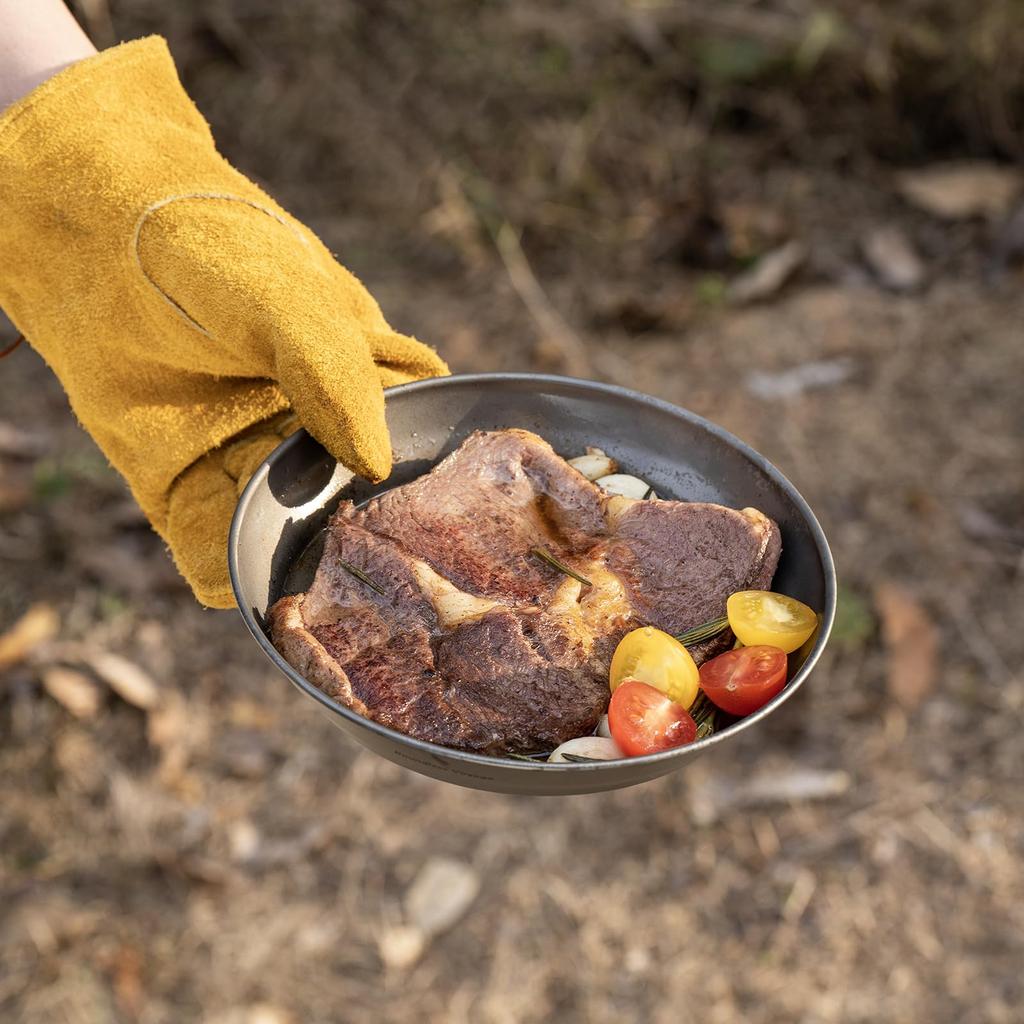 Boundless Voyage Titanium Plate, Camping Tableware, Unbreakable, Rust-Resistant, Ultra-Lightweight, Perfect for Solo Camping, BBQs, and Outdoor