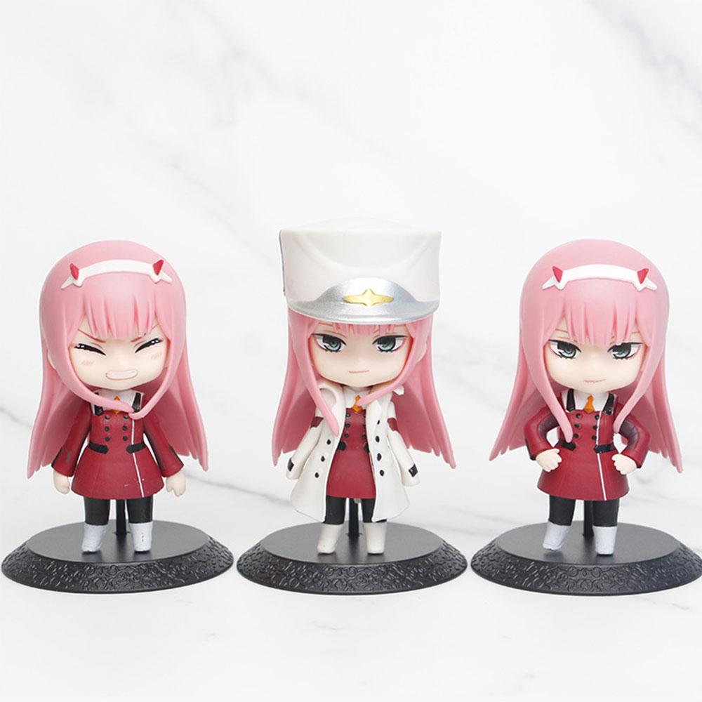 10CM DARLING in the FRANXX Figure Zero Two Three Q-version Figures Stand Animation Model Toys Gifts Collection Decoration PVC
