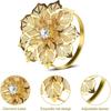 6Pcs Rose Flower Napkin Holder Floral Rhinestone Napkins Rings for Wedding Mother's Day Party Dinner Table Decor
