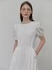 Etmont Boat Neck Pintuck Dress, White