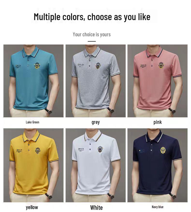 Men's High-Quality Embroidered Non-Iron Short Sleeve Polo Shirt - Casual Business Summer Top