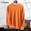 Fanzhen Men's Thickened Cashmere Blend Round Neck Pullover Sweater