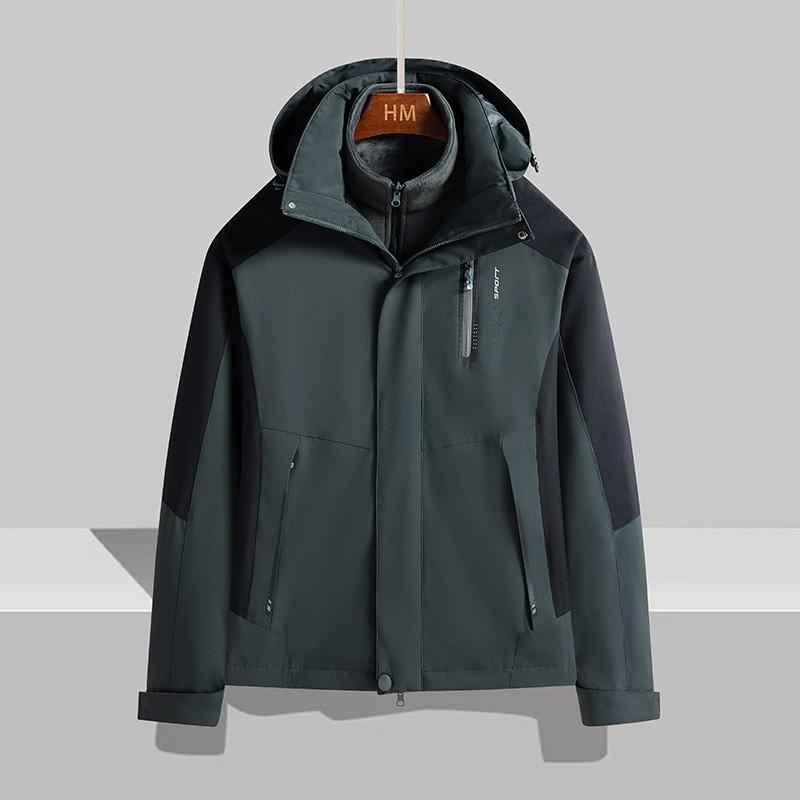 Men Women Waterproof Windproof Hiking Jacket With Removable Fleece Liner 3-in-1 Outdoor Parka Winter Camping Trekking Cycling
