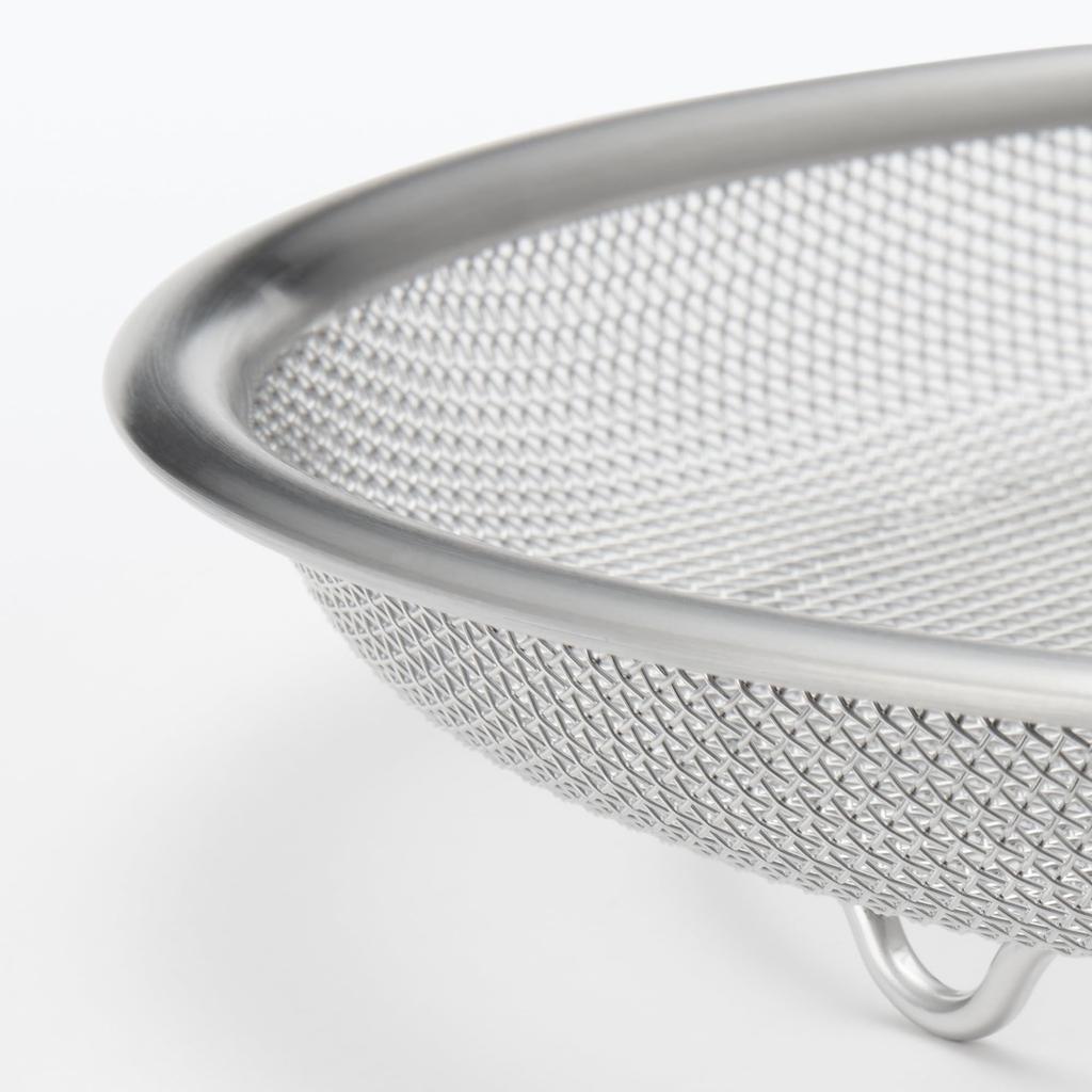 MUJI Stainless Steel Flat Diameter x Height cm 12828907 Colander, Large, Approx. 22.5 3.5