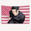Jujutsu Kaisen Geto Suguru American Flag Tapestry, Anime-Inspired Wall Banner, Custom Bedroom & Barbershop Decor, Jjk Flat Print