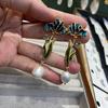 Exquisite Painted Oil Blue Enchantress Enamel Rose Earrings Fashion Oil Drop Pearl Flower Earrings Earrings