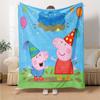 Peppa Pig Theme Printed Blanket - Perfect for Couch, Bed, Travel & Outdoor Use | Machine Washable, Cozy & Durable.
