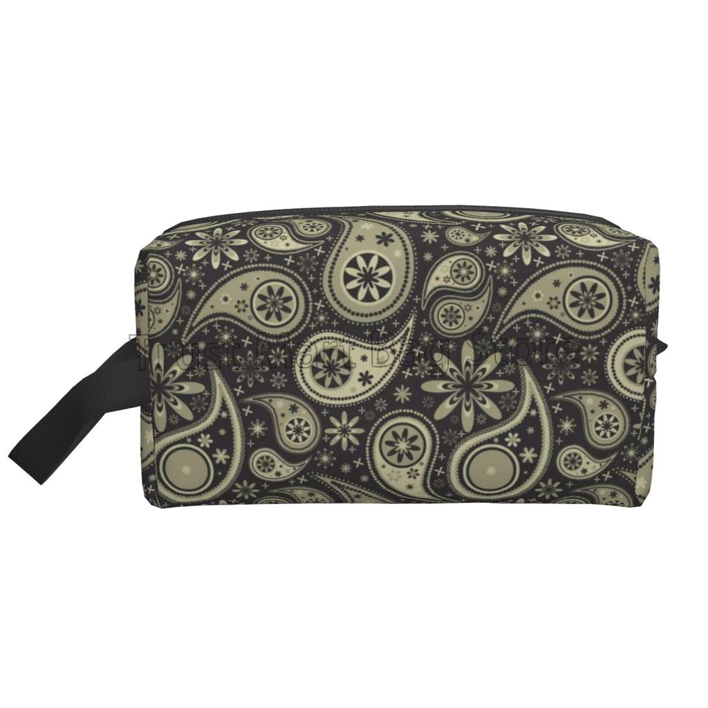 Cestovní kosmetická taštička s květinovým vzorem paisley Mandala Kosmetická taštička Organizér na make-up Velká kapacita Cestovní organizér na toaletní potřeby a příslušenství