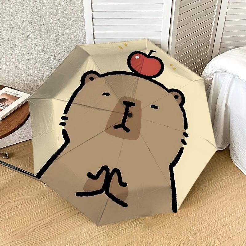 Apple-Topped Bear Day Adventure: Discover Our Lightweight, Durable Umbrella - Perfect for Outdoor Enthusiasts and Travelers Alike 028