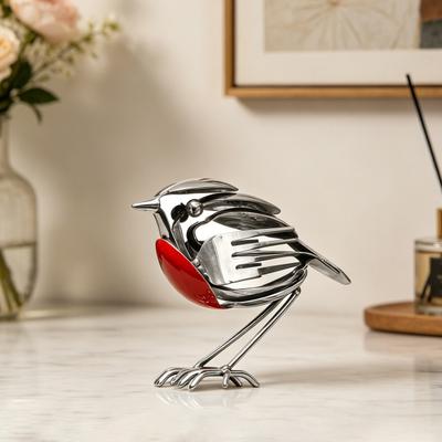Handmade Bird Statue Rustic Scrap Metal Bird Sculpture Recycled Fork Spoon Figurine Vintage