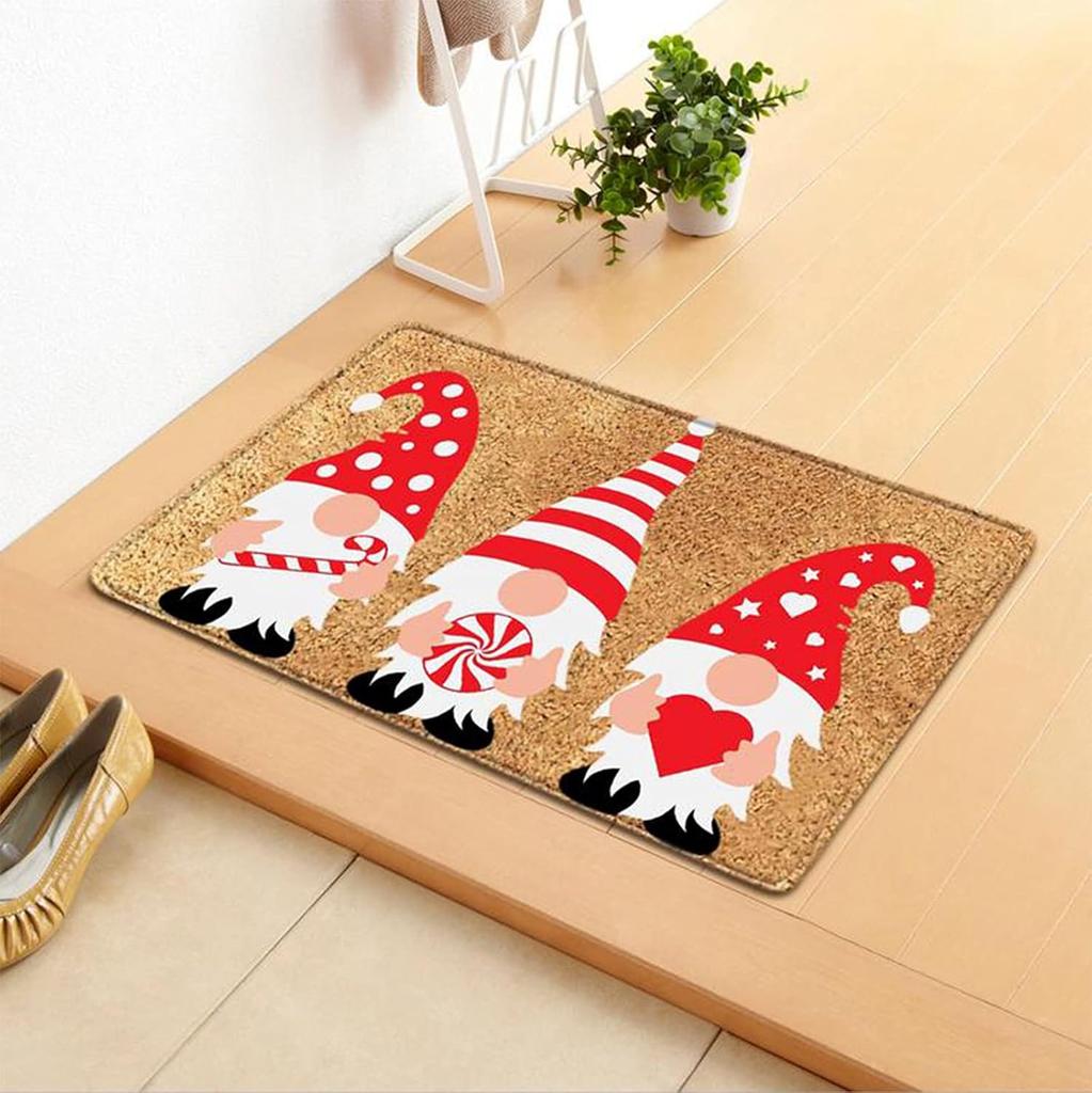Christmas Decorative Front Door Rug Indoor Outdoor Non-Slip Mat Home Garden Entrance Welcome Doormat