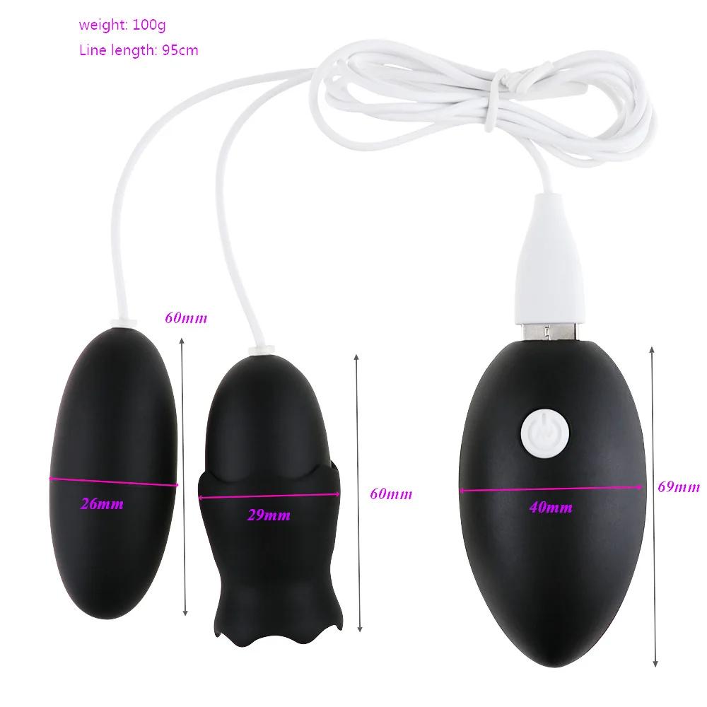 Tongue Licking Vibrator Double Vibrating Eggs Female G Spot Vagina Clitoris Anal Nipple Stimulator Massager Masturbation Sex Toy