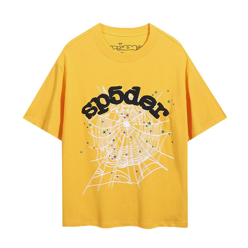 Sp5der hip hop singer Young Thug same foam letter 555555 couple T-shirt Pink short sleeve tee