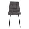 2 chaises de salle à manger en microfibre gris avec pieds noirs