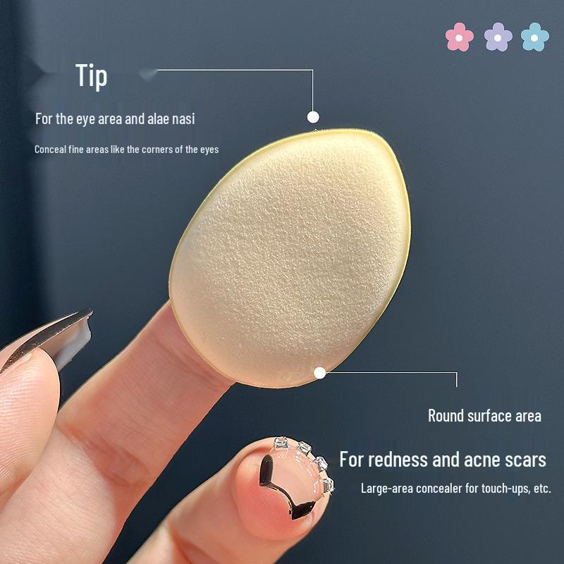 Honey Bundle Mini Finger Puff Concealer Sponge – Dual-Use Wet & Dry, Portable and Precise Setting Tool