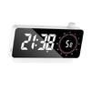 LED Digital Alarm Clock Portable Mirror for Table Home Decoration White