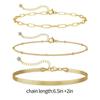 Delicate Adjustable Gold-plated Bracelet for Women, Set of 3