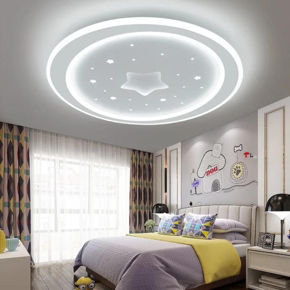 Nordic Modern LED Ceiling Light, Creative LED Flush Mount Ceiling Lamps for Children Bedroom, Living Room lighting fixtures 220V&Cold White