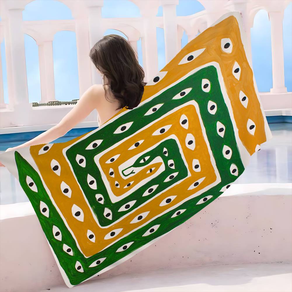 Égypte Tigre Abstrait Coloré Grande Serviette de Plage en Microfibre Serviette à Séchage Rapide Serviettes de Plage Sablonneuses Serviette de Piscine pour Voyage Natation Piscine Yoga