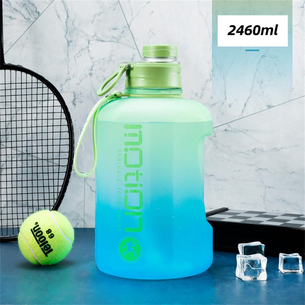 Liter Sports Water Bottle With Straw Large Capacity Fitness With Scale Gradient Kettle Outdoor Plastic Portable Water Bottle
