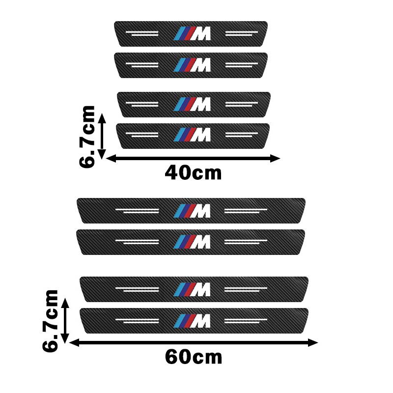 BLL1 Leather Car Door Decal Carbon Fiber Threshold Anti Scratch Sticker For BMW M Performance F30 F20 F10 F18 F06 M3 M5 F22 F01 X3 X4