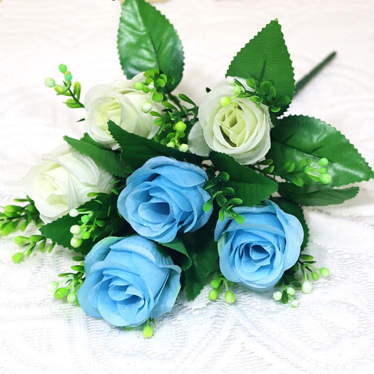 

Украшение дома искусственные цветы пластиковые цветы украшение спальни внутреннее и наружное гостиная ваза букет роз цветочная композиция Chrysanthemum blue