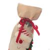 Christmas Bottle Bags Burlap Sack Drawstring Reusable for Holiday Xmas