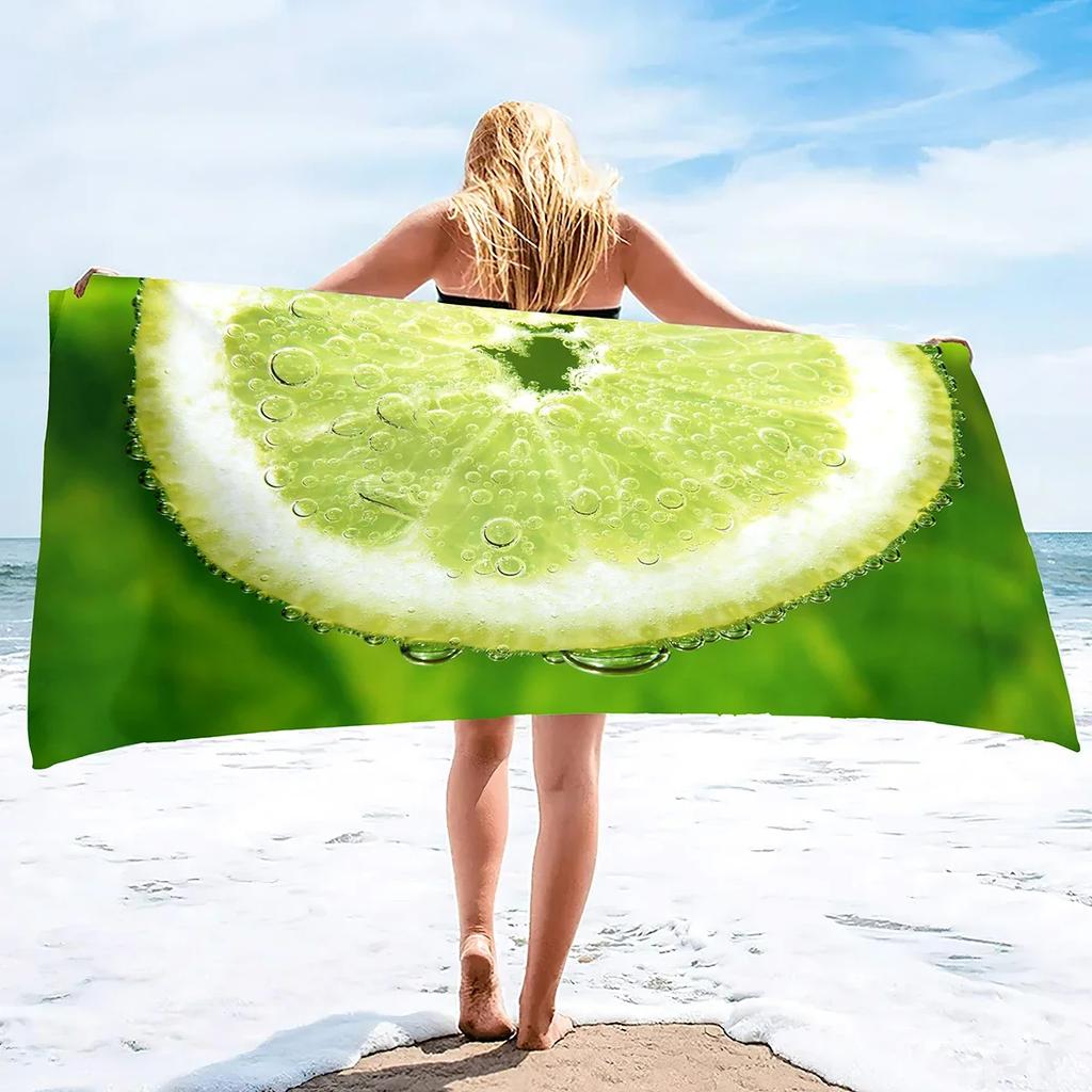 Asciugamani da Spiaggia Gialli al Limone in Microfibra, Asciugamano Coperta Sottile Morbido Assorbente Sovradimensionato, Leggero Asciugatura Rapida e Senza Sabbia Asciugamano da Bagno