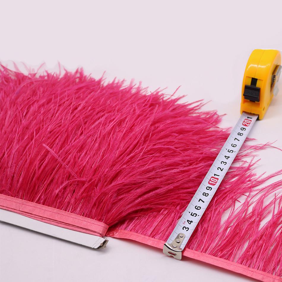 Feder1Meter Bunte Natürliche Straußenfedern Fransenbesatz 8-10CM 10-15CM Band Feder für Haare Kleidung Hochzeitsdekoration Nähbesatz